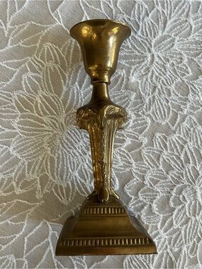 Decorative Vintage Art Deco Brass Candlestick Holder